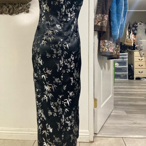 Vtg maxi floor length qipao keyhole neckline cheongsam dress - Picture 4 of 10